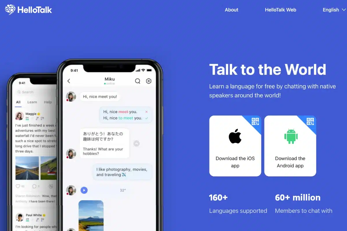 Hello Talk giúp trò chuyện trực tiếp với người bản xứ